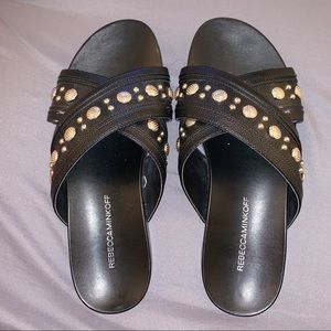 Rebecca Minkoff • Black Studded Slides